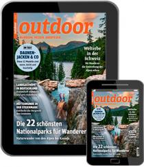 Zeitschriftencover und E-Paper-Cover der Outdoor