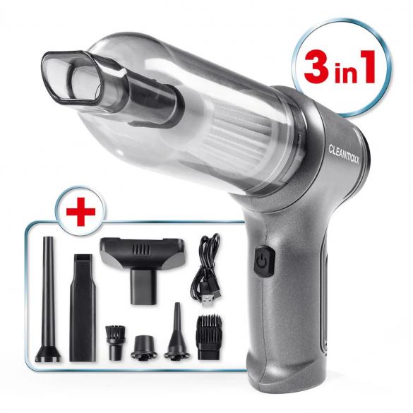 3 in 1 Akkusauger mit vielen verschiedenen Aufsätzen
