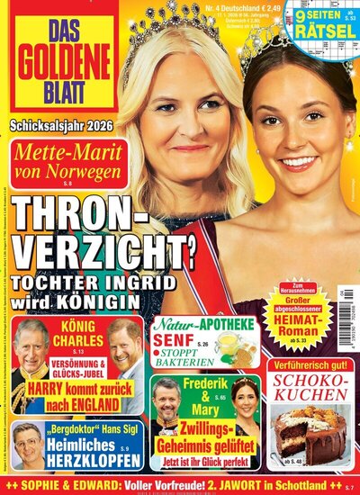Zeitschriftencover der Zeitschrift das goldene Blatt