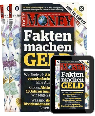 Zeitschriftencover und E-Paper-Cover des Focus Money