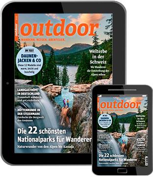 Zeitschriftencover und E-Paper-Cover der Outdoor