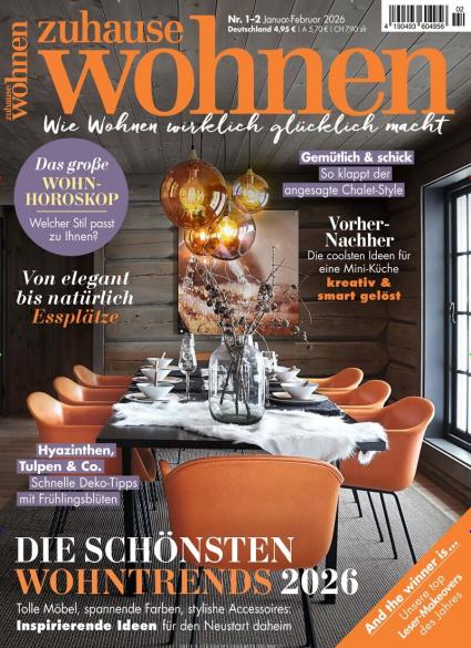 Zeitschriftencover der Zeitschrift zuhause wohnen