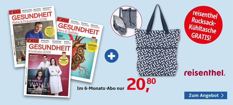 Halbjahres-Abo Focus Gesundheitmit gratis reisenthel Kühltasche